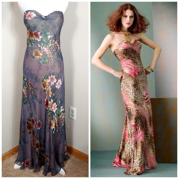 Constance Mccardle Dresses & Skirts - Rare Constance Mccardle Silk Floral Strapless Gown